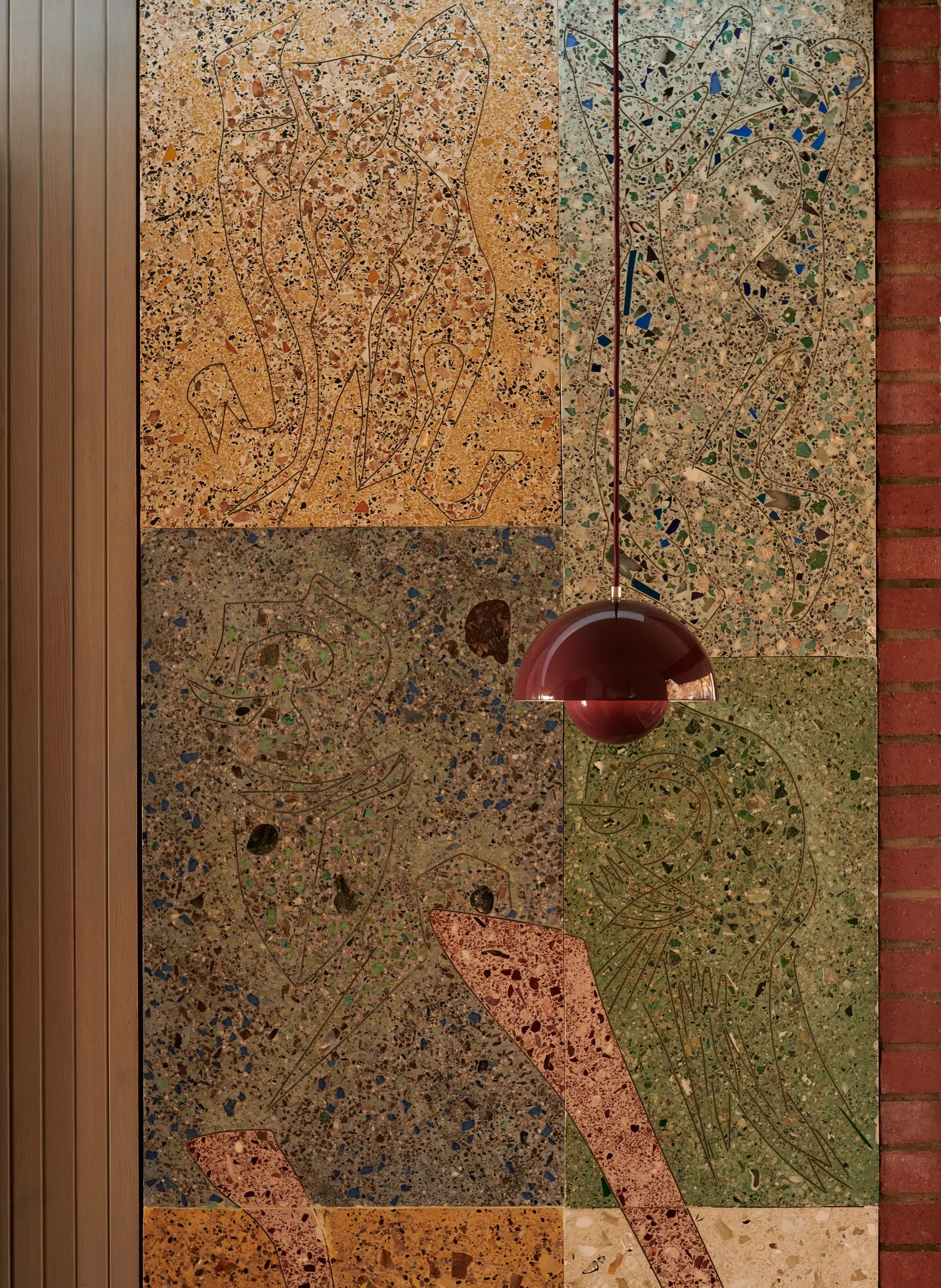 Lampadario Flowerpot VP1, Dark plum &Tradition