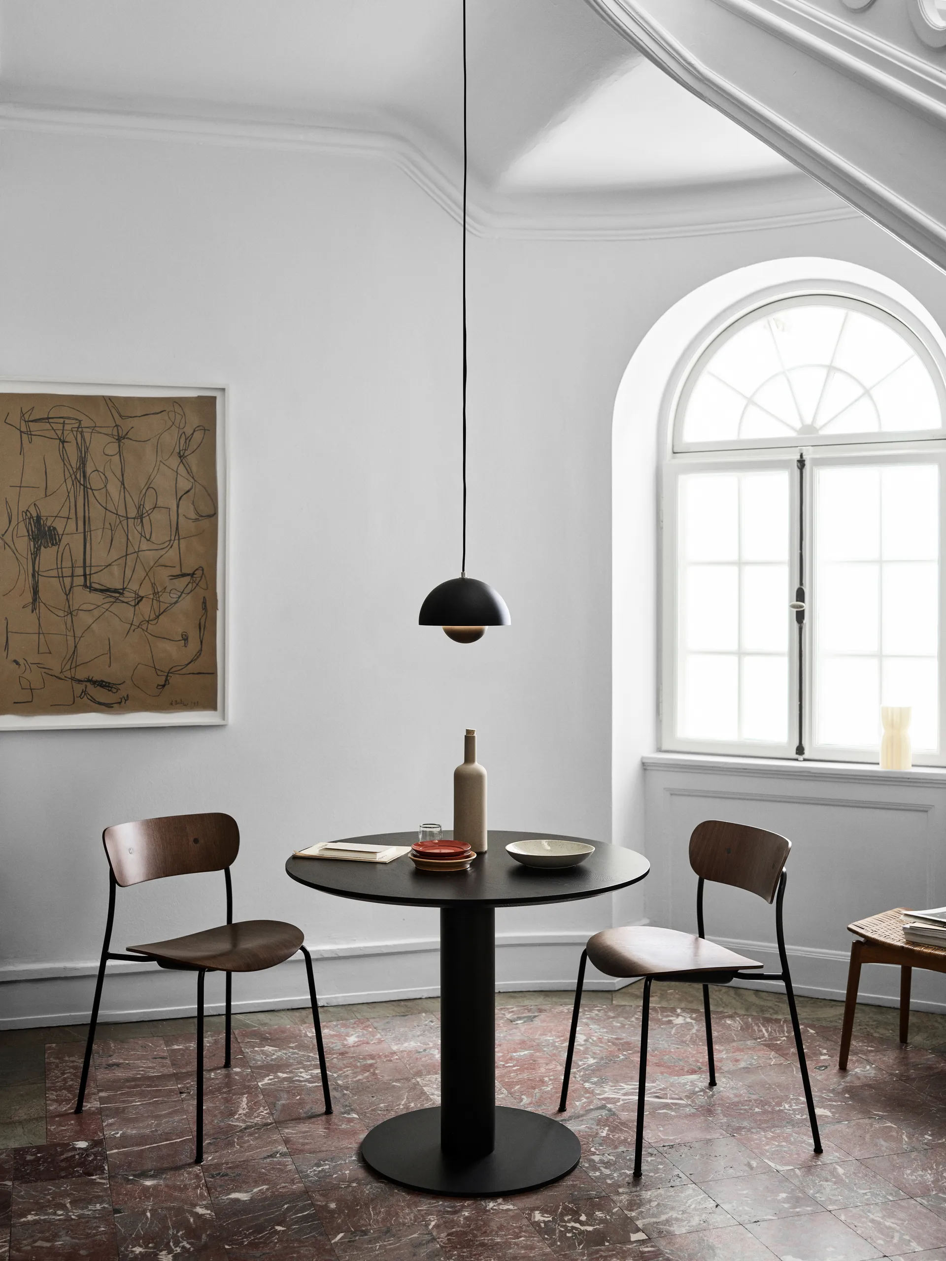 Lampadario Flowerpot VP1, Nero opaco &Tradition