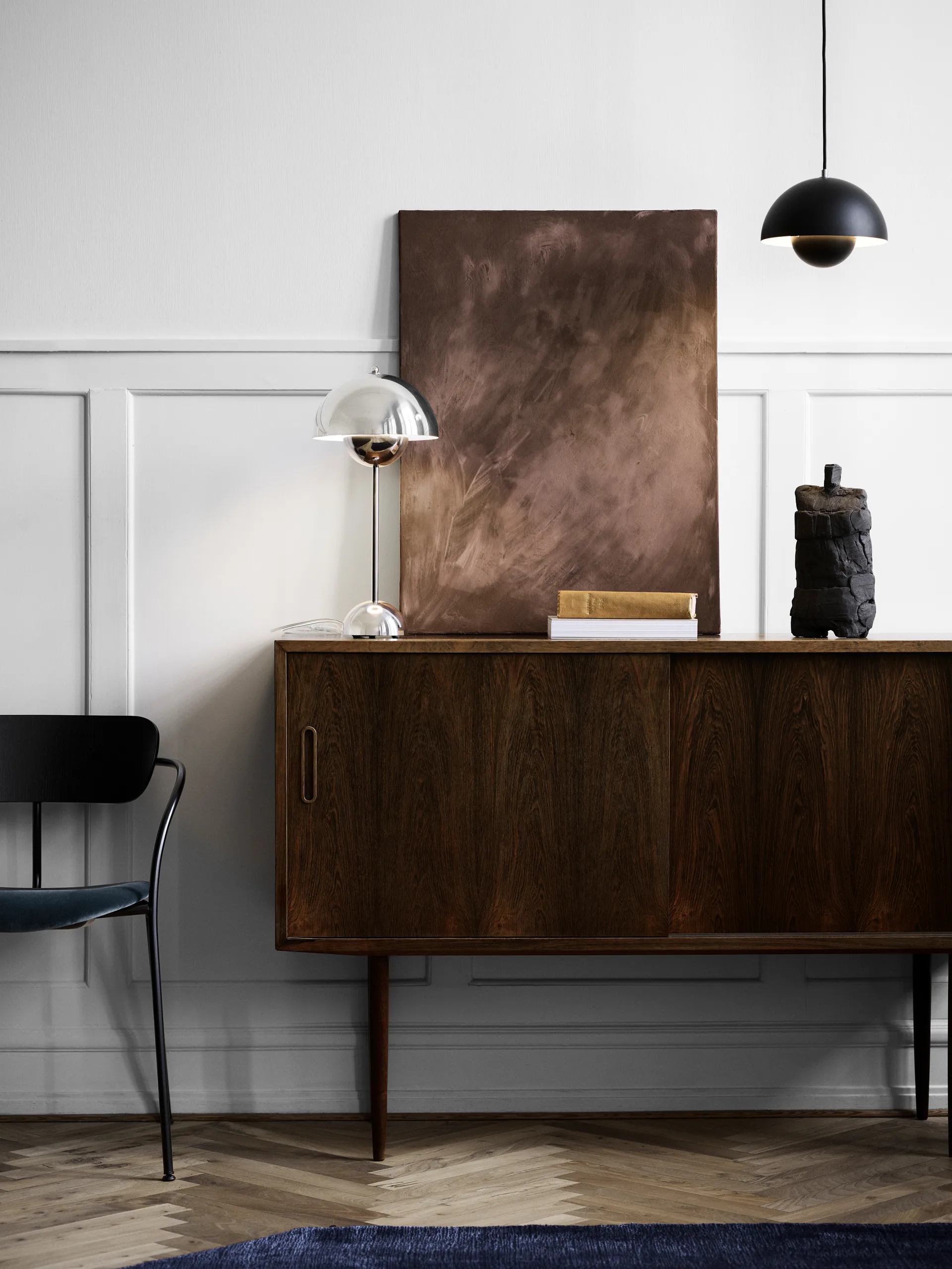 Lampadario Flowerpot VP1, Nero opaco &Tradition