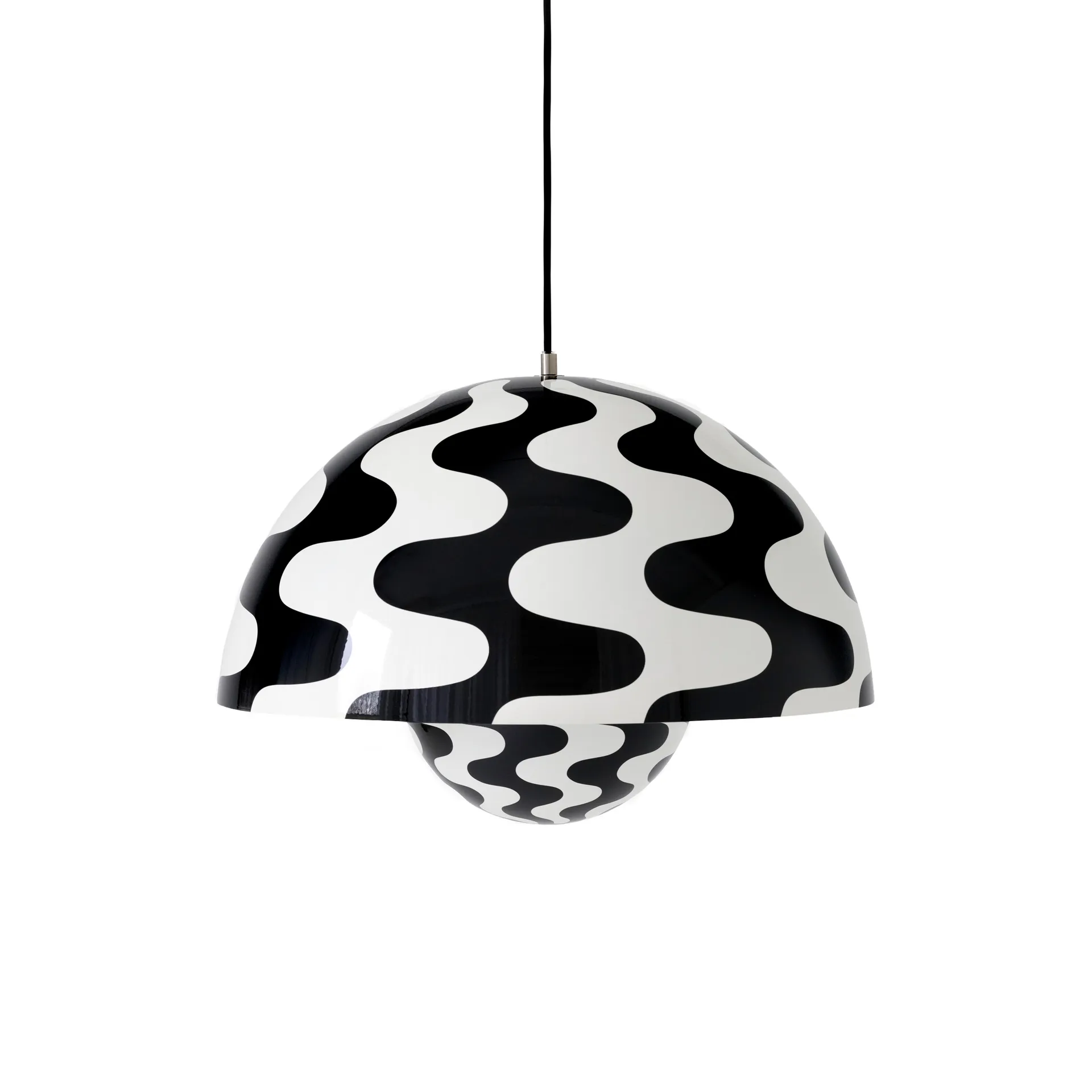 Lampadario Flowerpot VP2 grande, Black-white pattern &Tradition