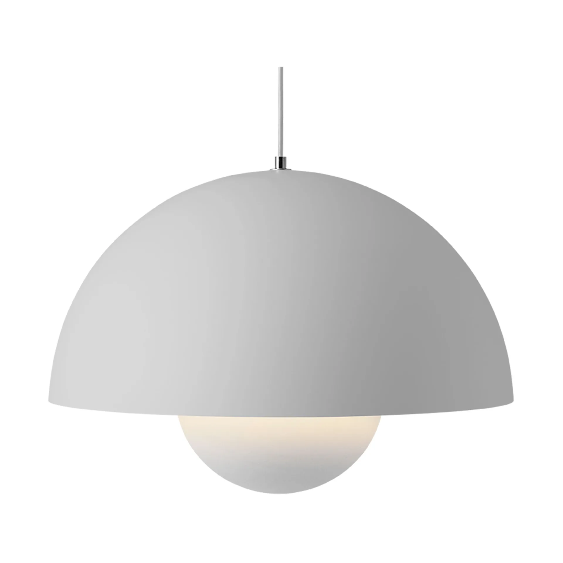 Lampadario Flowerpot VP2 grande, Grigio chiaro opaco &Tradition