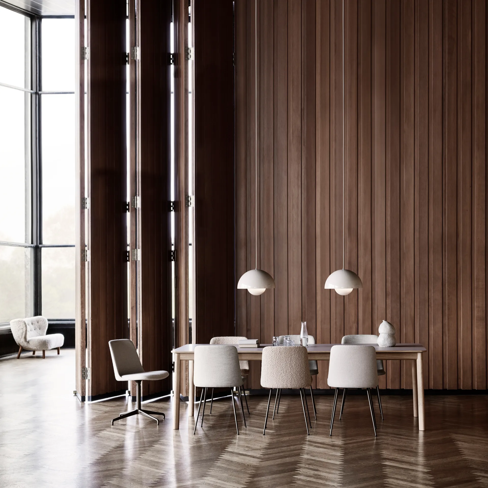 Lampadario Flowerpot VP7, bianco opaco &Tradition