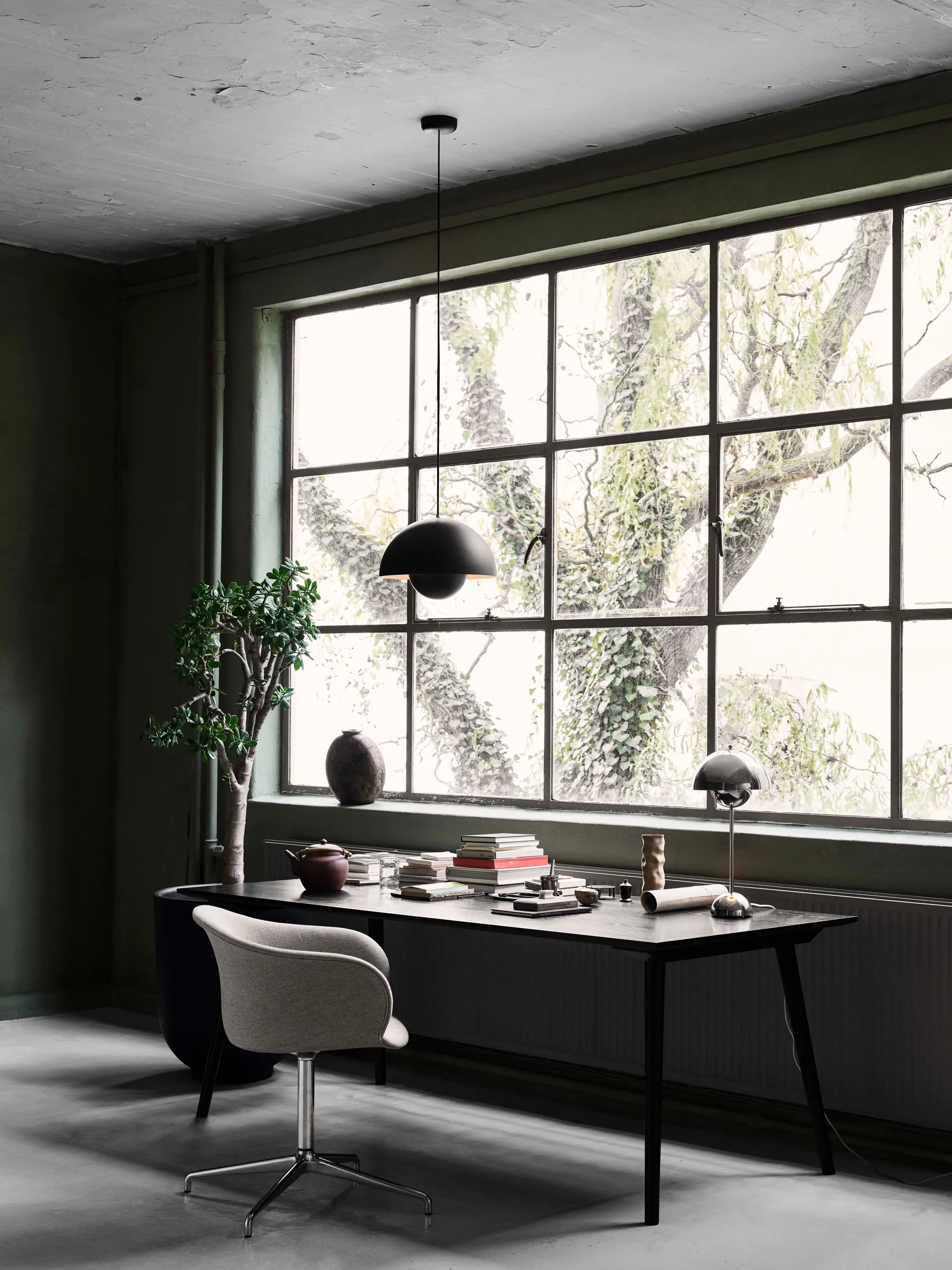 Lampadario Flowerpot VP7, nero opaco &Tradition