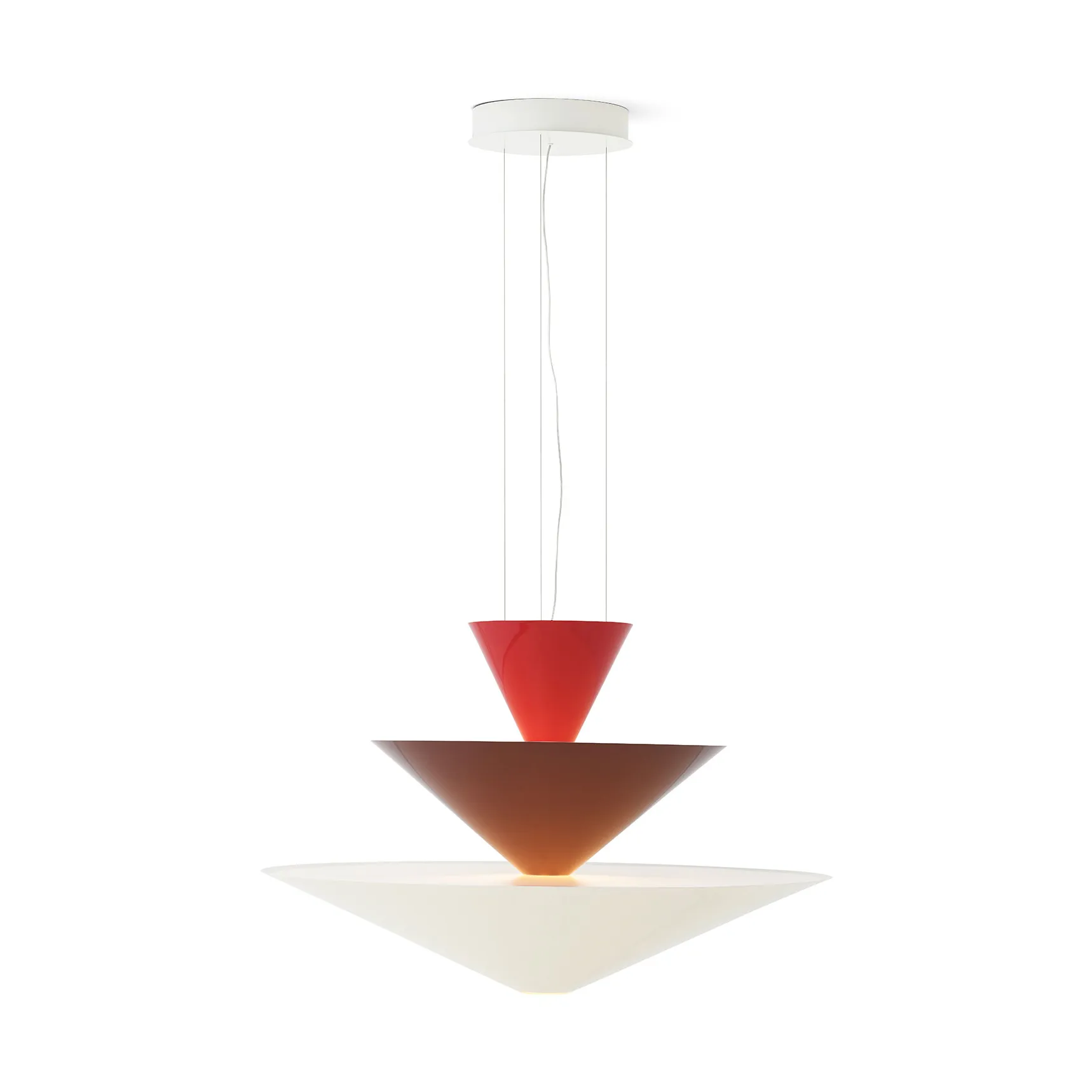 Lampadario Gio LN15 Ø92 cm, Vermilion red-d. burgundy-ecru &Tradition