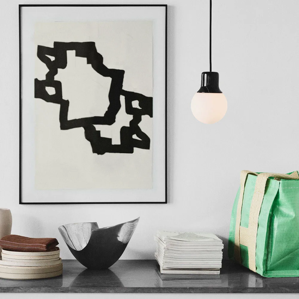 Lampadario Mass Light NA5, marmo nero/bianco, marmo Marquina nero &Tradition