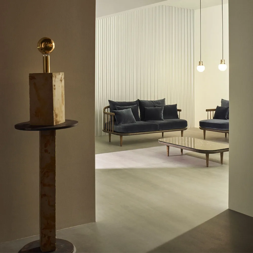 Lampadario Mass Light NA5, marmo nero/bianco, marmo Marquina nero &Tradition