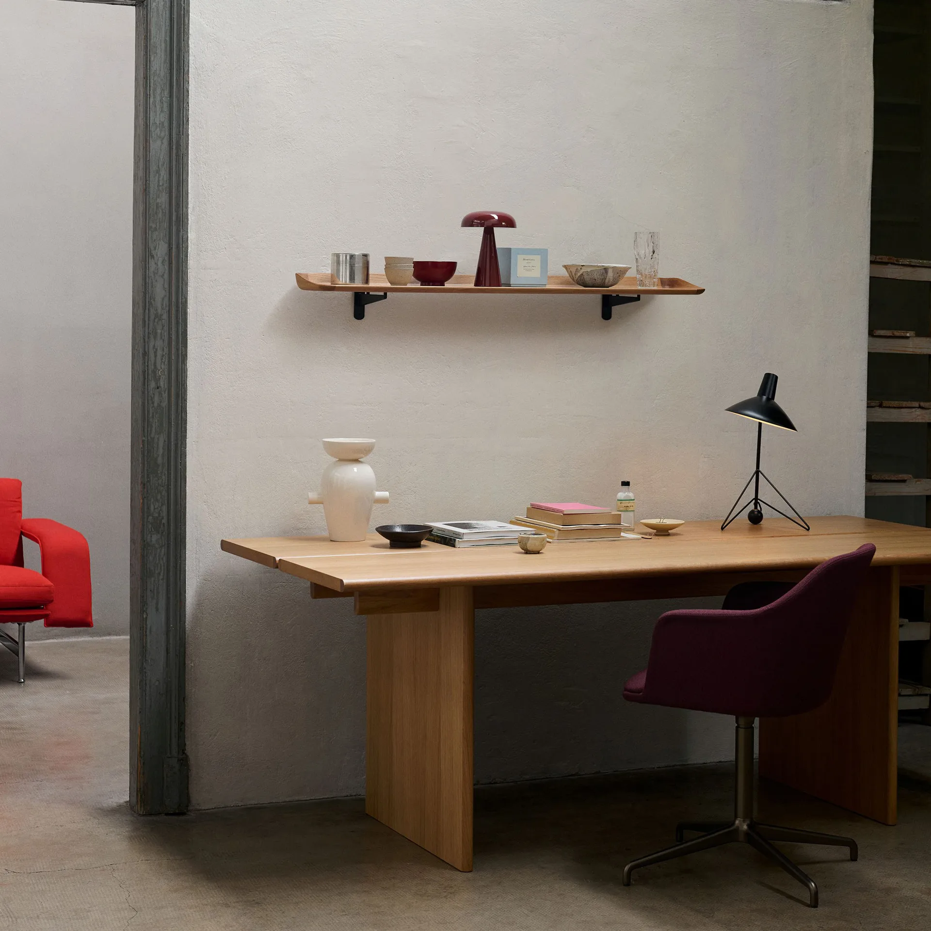 Mensola Guild HM15 120 cm, Solid lacquered oak &Tradition