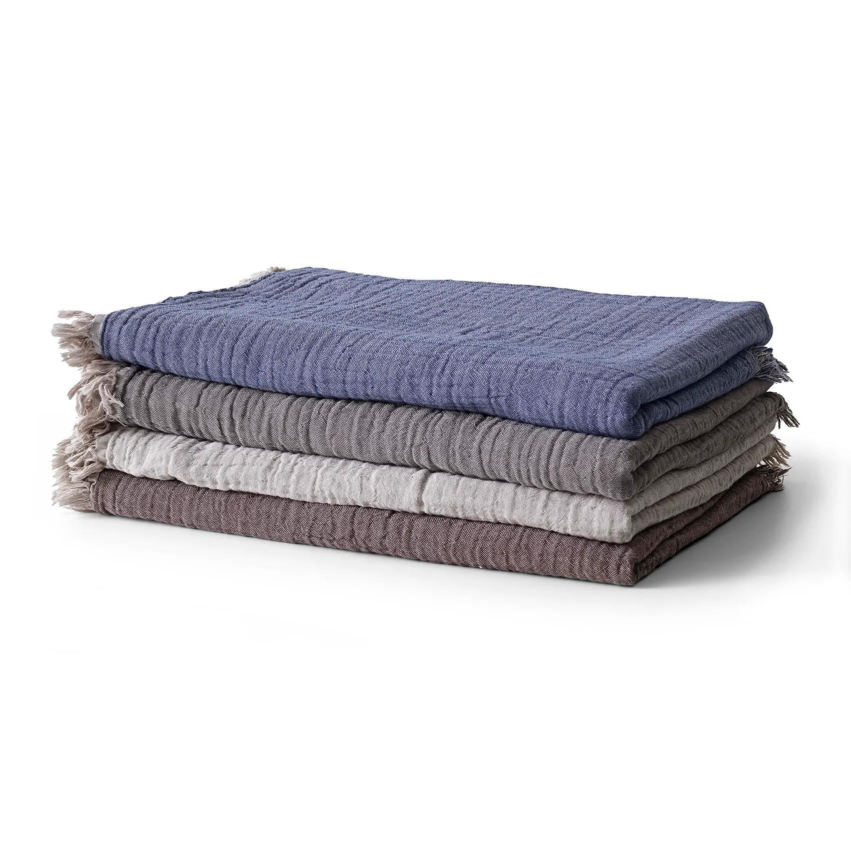 Plaid in cotone Collect SC33 260x260 cm, cloud & milk (beige-bianco) &Tradition