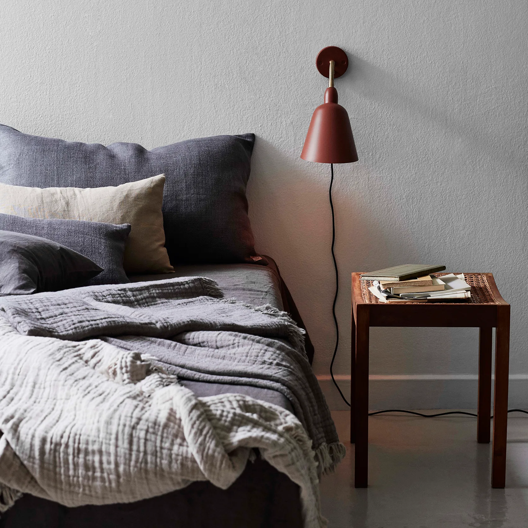 Plaid in cotone Collect SC33 260x260 cm, cloud & milk (beige-bianco) &Tradition