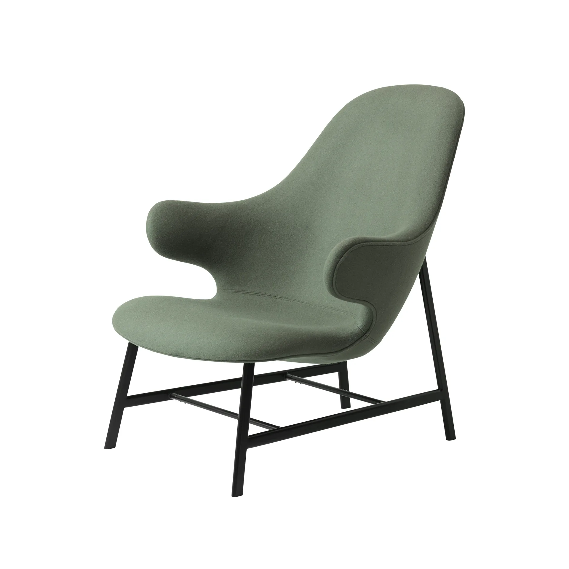 Poltrona Catch JH13, Gambe Divina 944 verde-nero &Tradition