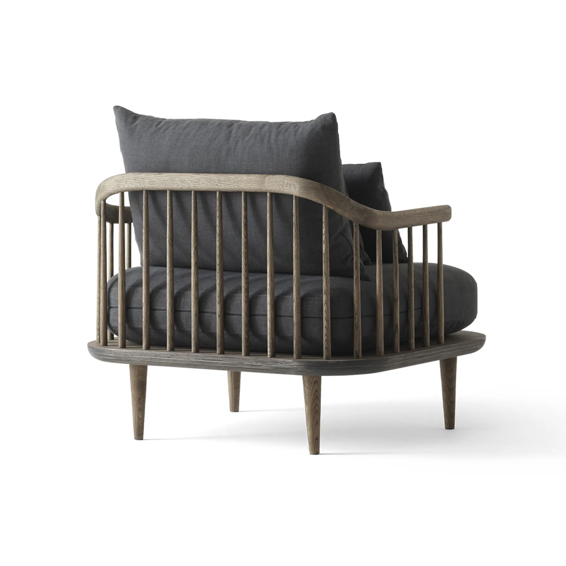 Poltrona Fly SC1, Rovere oliato affumicato, tessuto grigio &Tradition