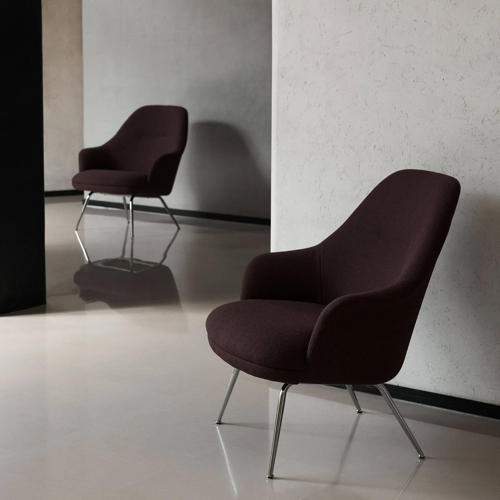Rely HW139 poltrona lounge, Saxion 0397-cromo &Tradition