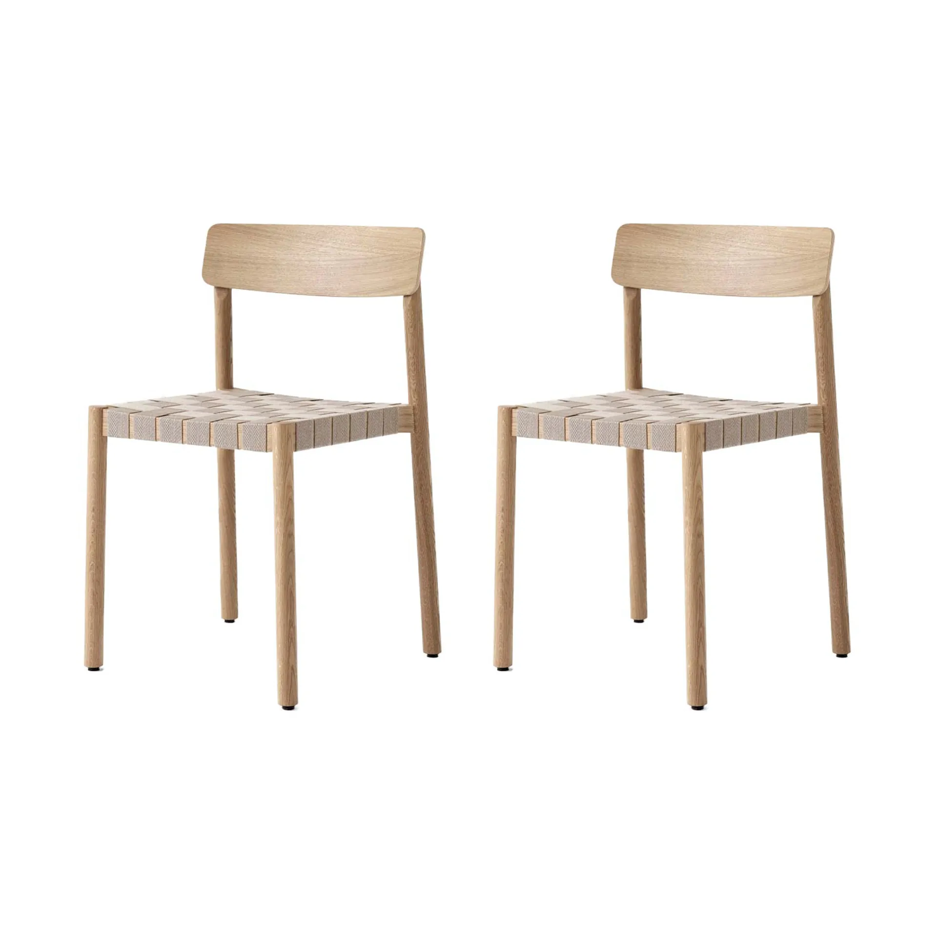Sedia Betty TK1, Rovere-seduta intrecciata in lino naturale, confezione da 2,  &Tradition