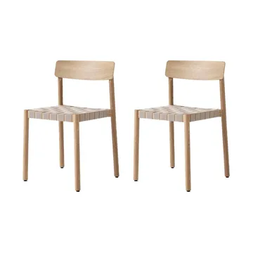 Sedia Betty TK1, Rovere-seduta intrecciata in lino naturale, confezione da 2 - &Tradition