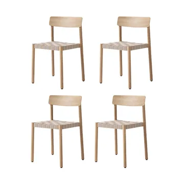 Sedia Betty TK1, Rovere-seduta intrecciata in lino naturale, confezione da 4 - &Tradition