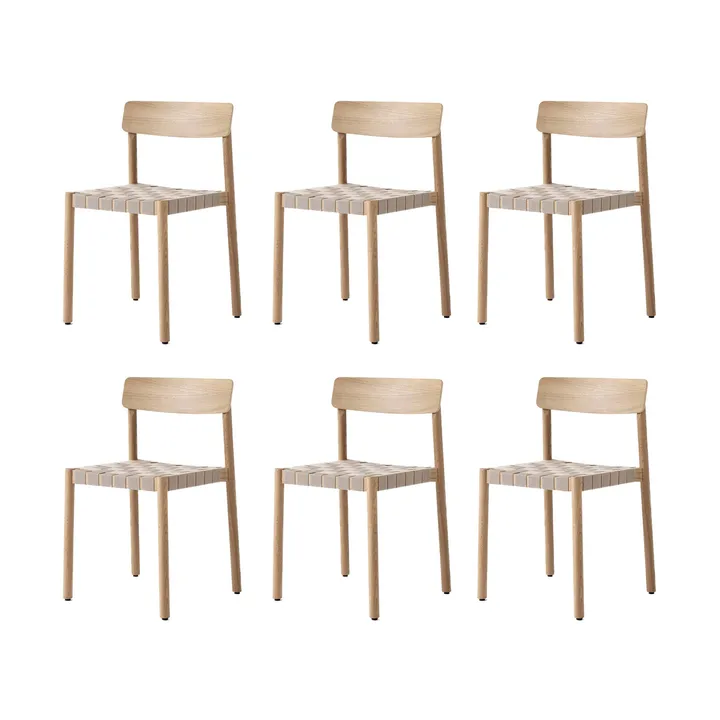 Sedia Betty TK1, Rovere-seduta intrecciata in lino naturale, confezione da 6 - &Tradition