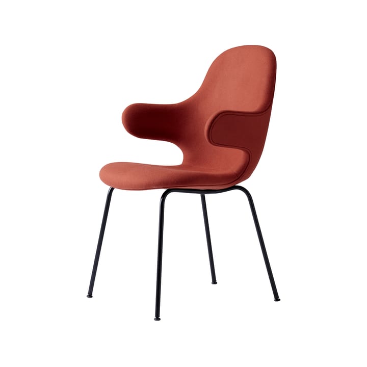 Sedia da ufficio Catch JH15, Divina 584 rosso, acciaio laccato nero &Tradition