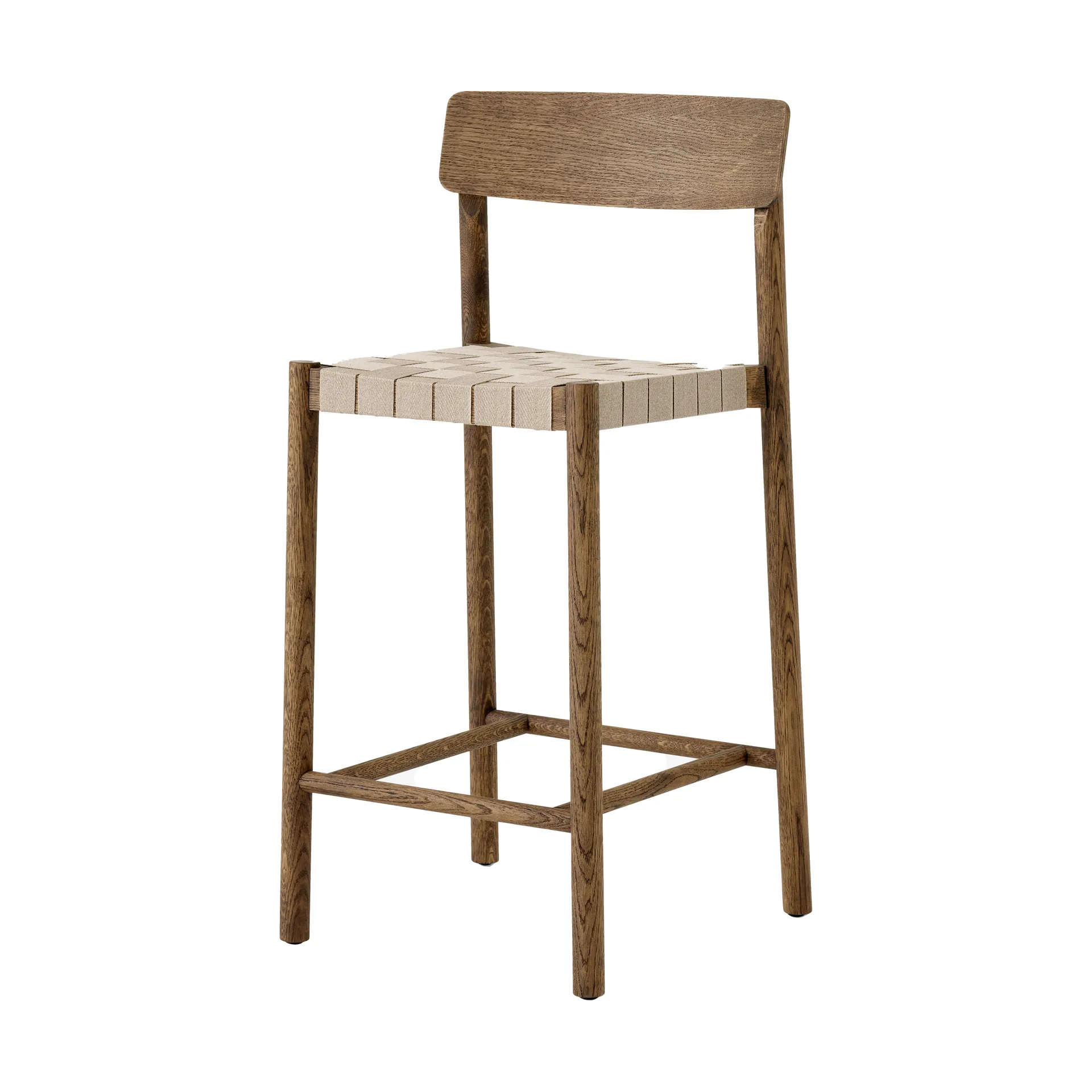 Sgabello da bar Betty TK12 Counter Chair 65 cm, Lino naturale-rovere affumicato &Tradition