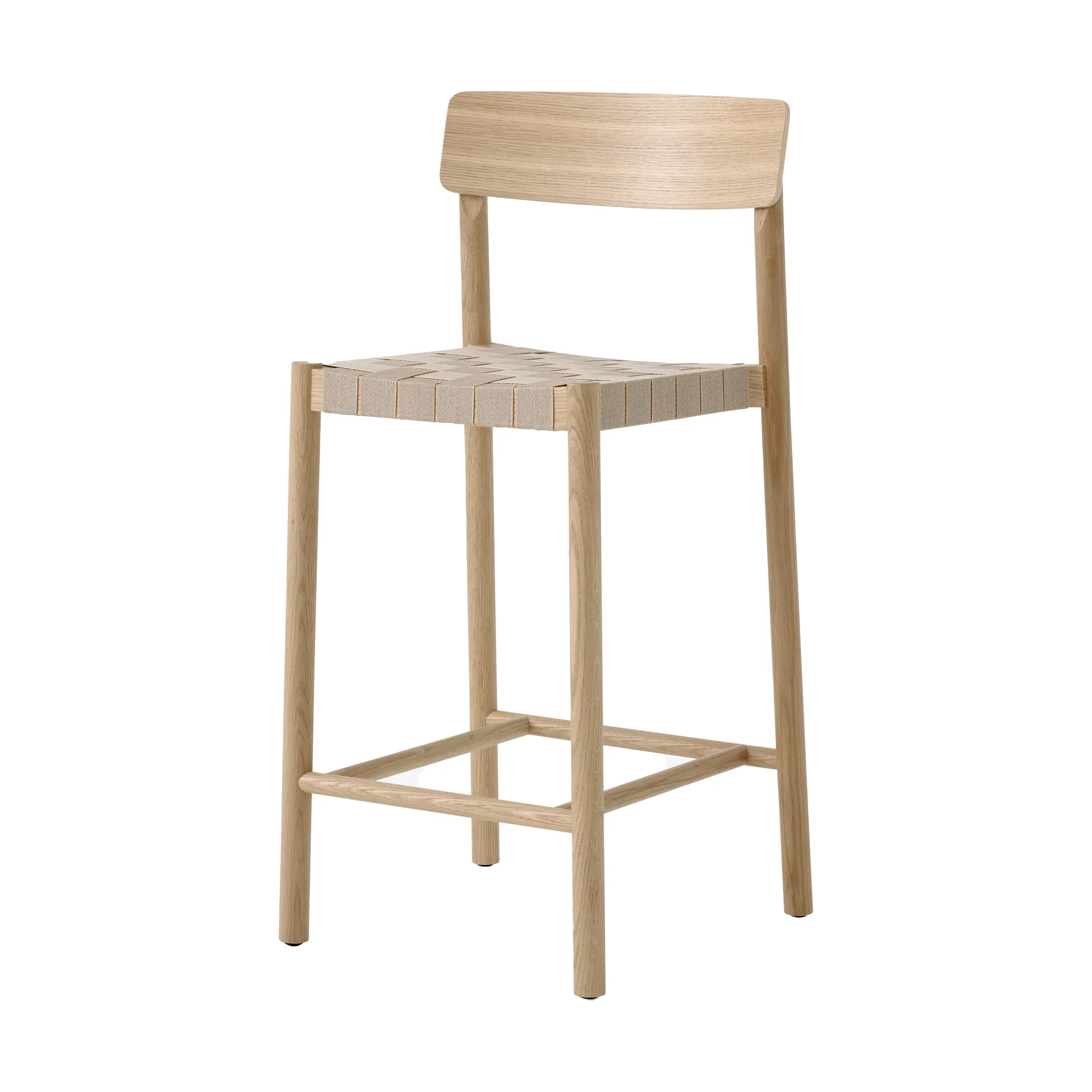 Sgabello da bar Betty TK12 Counter Chair 65 cm, Lino naturale-rovere laccato &Tradition