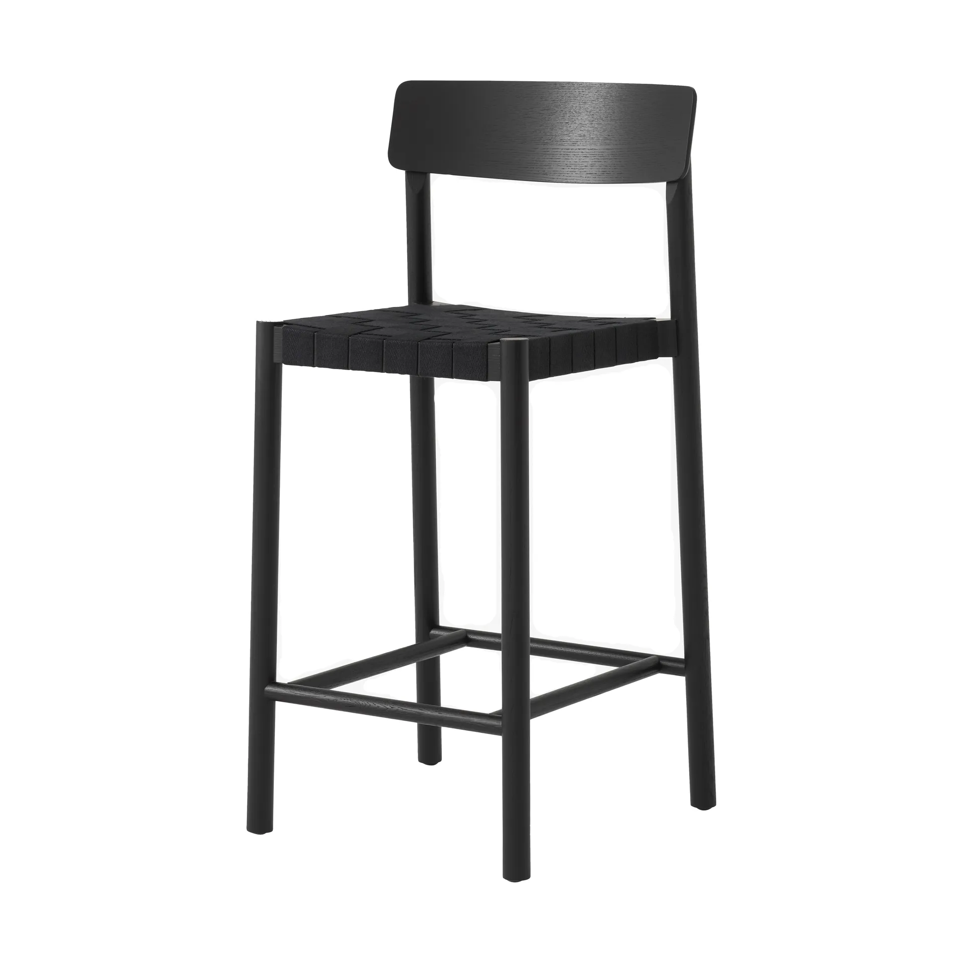 Sgabello da bar Betty TK12 Counter Chair 65 cm, Lino nero-frassino laccato nero &Tradition