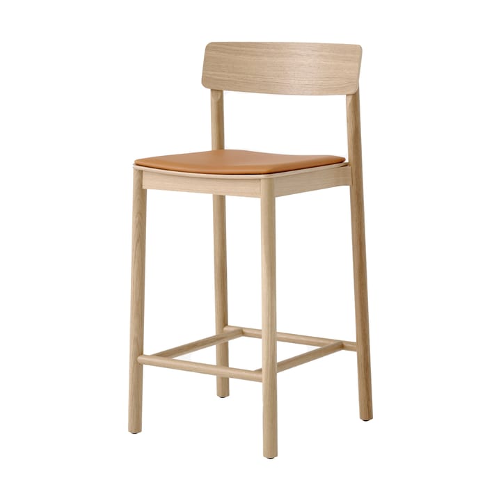 Sgabello da bar Betty TK14 Counter Chair 65 cm - Pelle color cognac Noble-rovere laccato - &Tradition