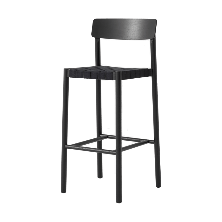 Sgabello da bar Betty TK15 Bar Chair 75 cm - Frassino laccato nero-lino nero - &Tradition