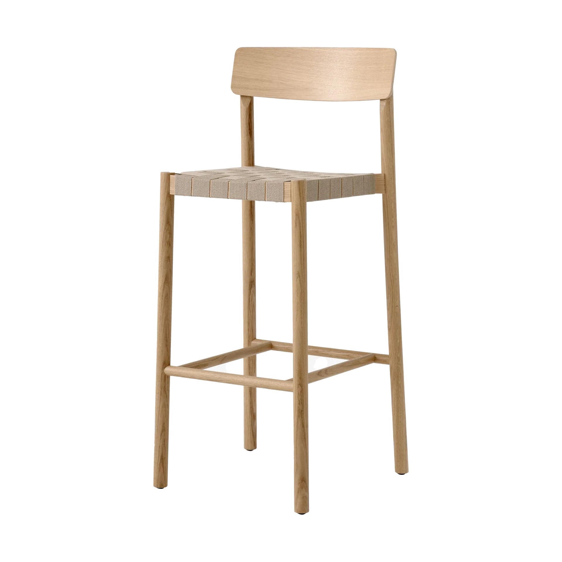 Sgabello da bar Betty TK15 Bar Chair 75 cm, Rovere laccato-lino naturale &Tradition