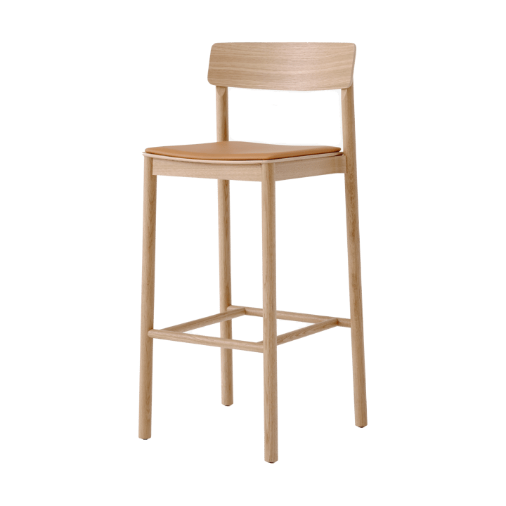 Sgabello da bar Betty TK17 Bar Chair 75 cm - Pelle color cognac Noble-rovere laccato - &Tradition