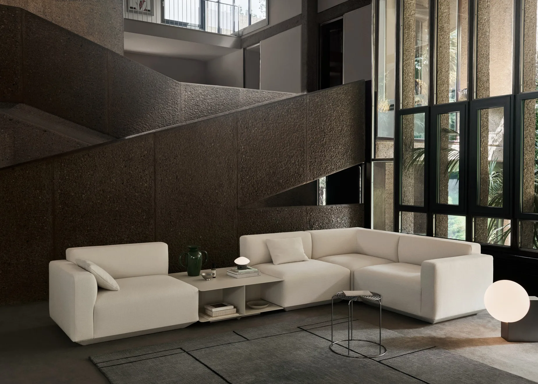 Tavolino Develius EV3, Steel ivory, Ø89x40 cm &Tradition