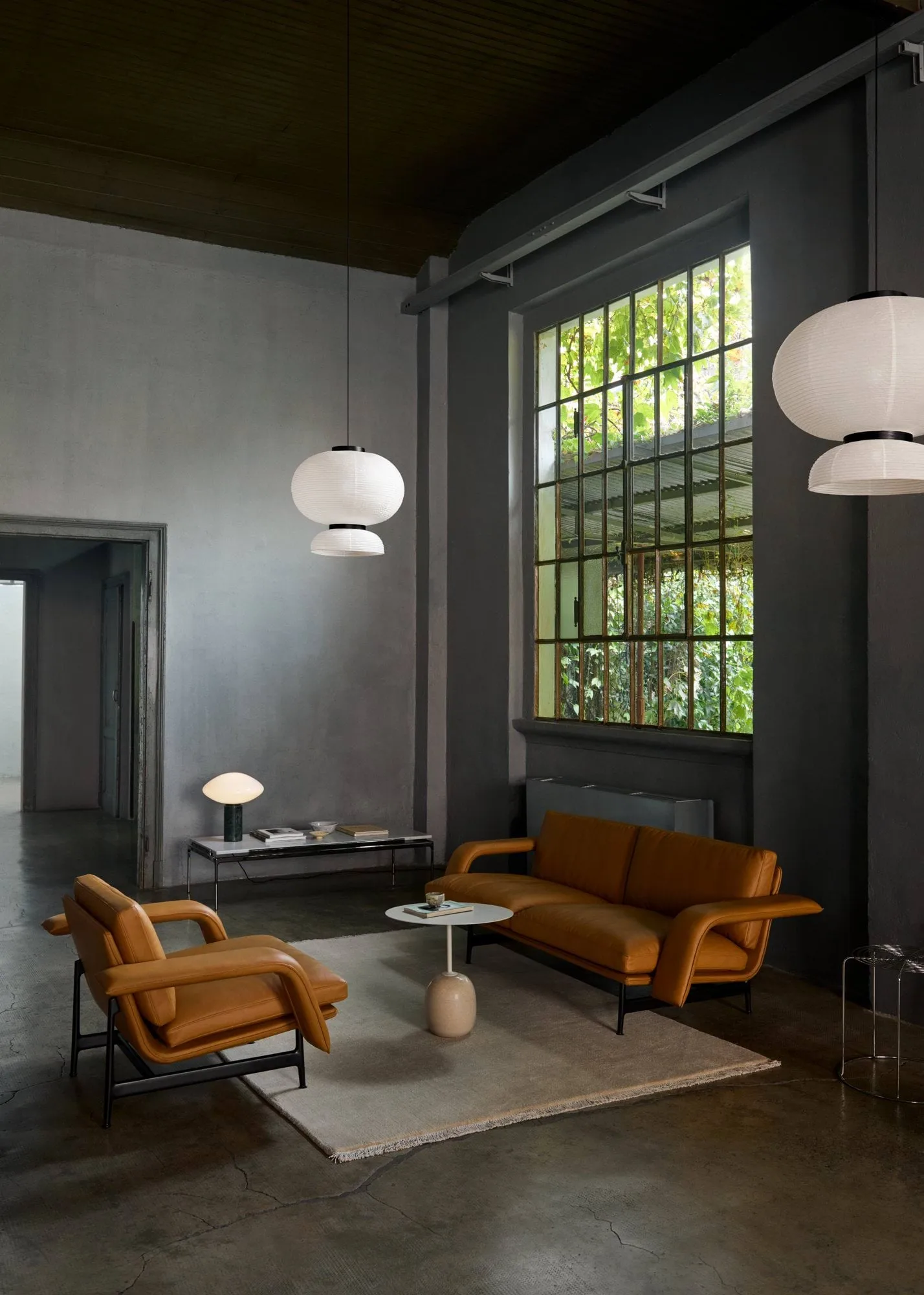 Tavolino laterale Lato LN9, Deep green-verde grigio, 40x50x45 cm &Tradition