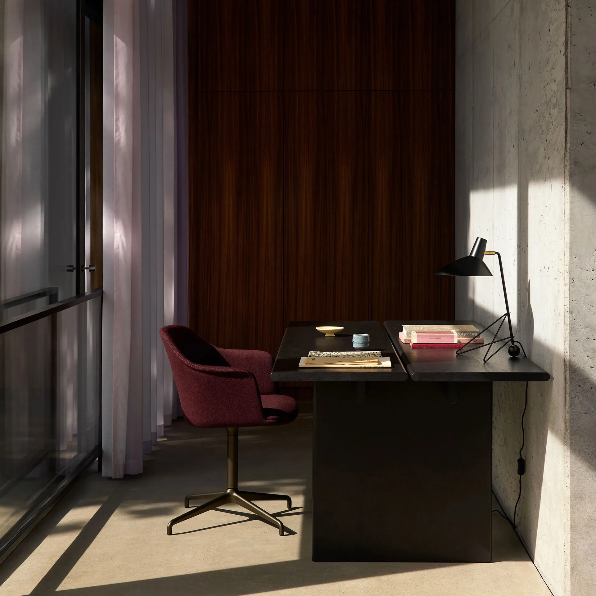 Tavolo da pranzo Ita OS1 con gestione dei cavi 95x200 cm, Dark stained oak &Tradition