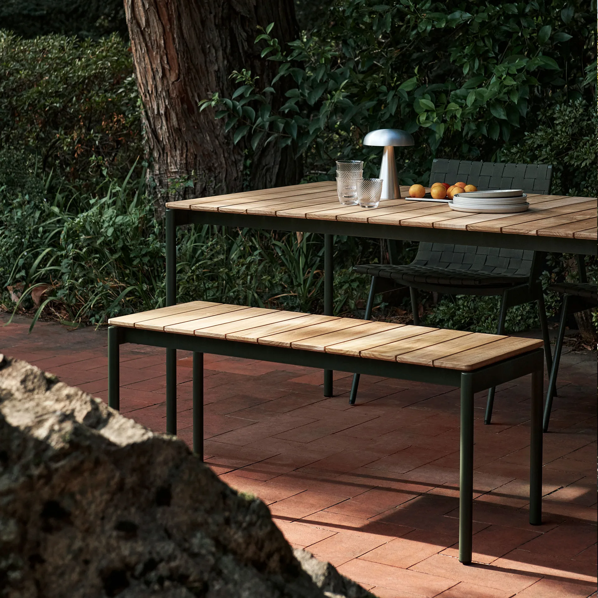 Ville AV27 panchina piccola 110x40 cm, Verde bronzo &Tradition