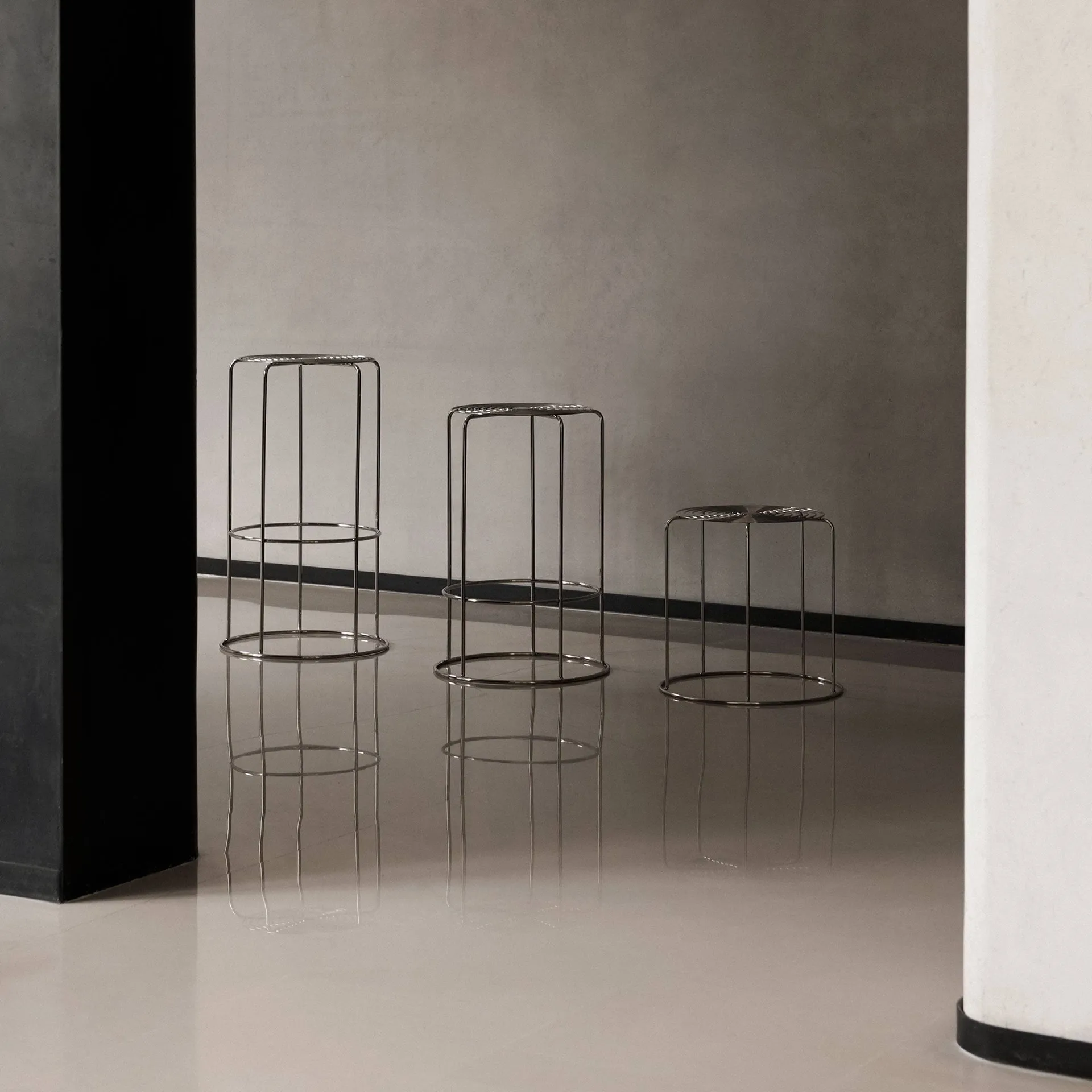 Wire VP16 sgabello da bar, Acciaio inossidabile, 75 cm &Tradition