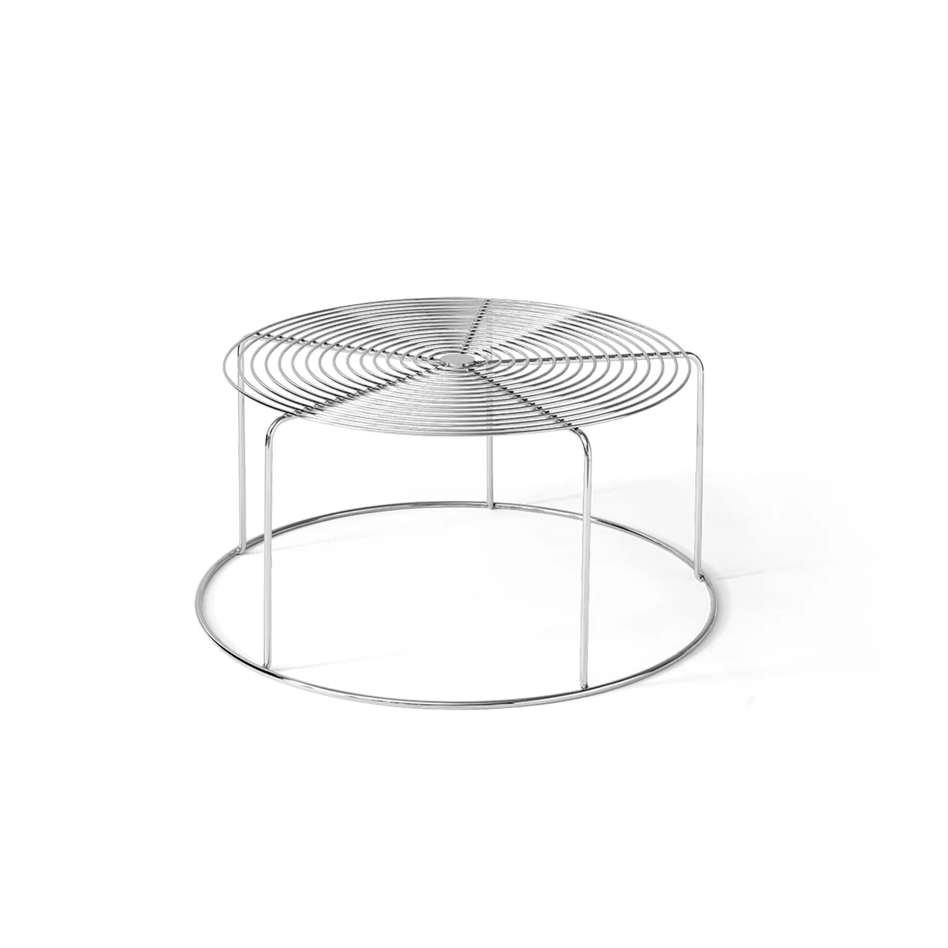 Wire VP17 tavolino, Acciaio inossidabile, Ø74x36 cm &Tradition