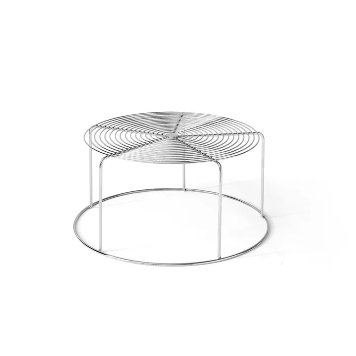 Wire VP17 tavolino - Acciaio inossidabile, Ø74x36 cm - &Tradition