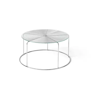Wire VP17 tavolino - Acciaio inox-vetro, Ø74x36 cm - &Tradition