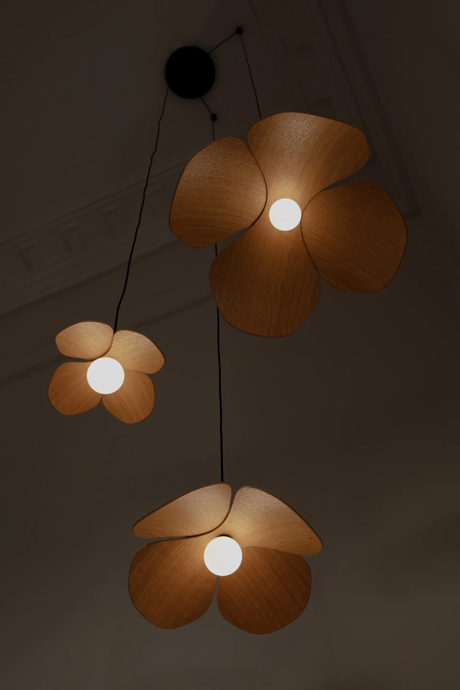 Lampada a sospensione Forget Me Not large, Rovere-cluster 5 Umage