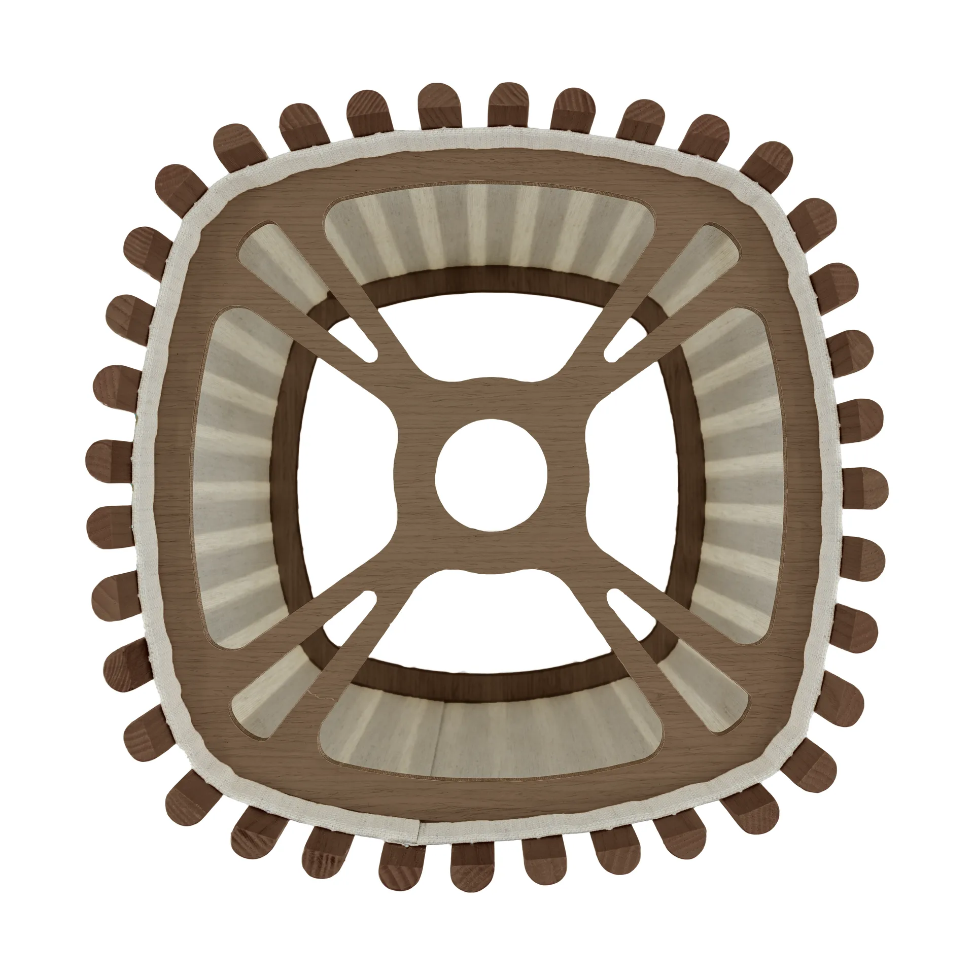 Lampada a sospensione Komorebi large, Rovere scuro quadrato-Nero Umage