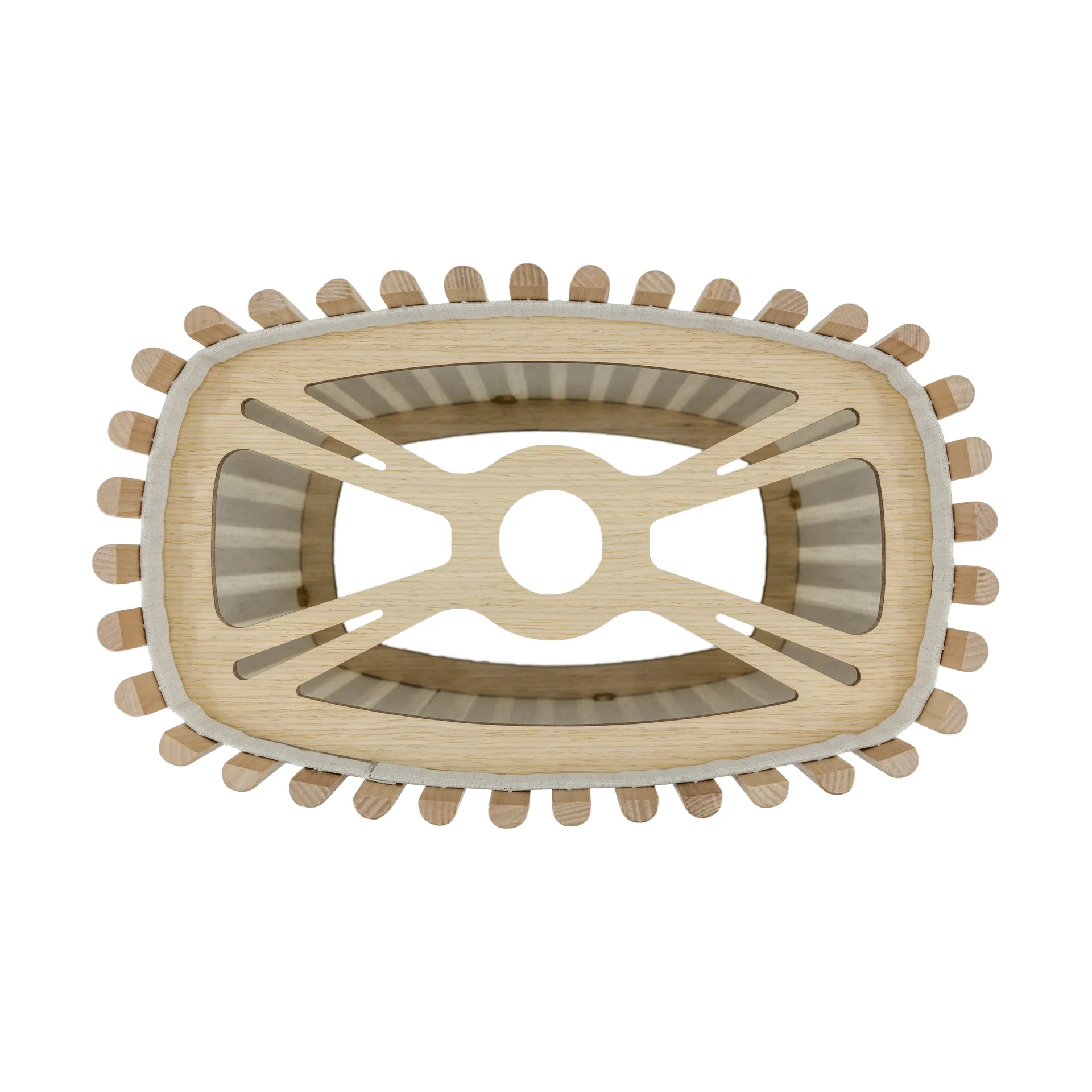 Lampada a sospensione Komorebi medium, Rovere rettangolare-Nero Umage