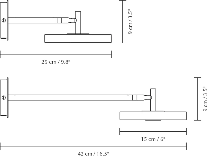 Lampada da parete Asteria Wall, Long, Pearl white-brass Umage