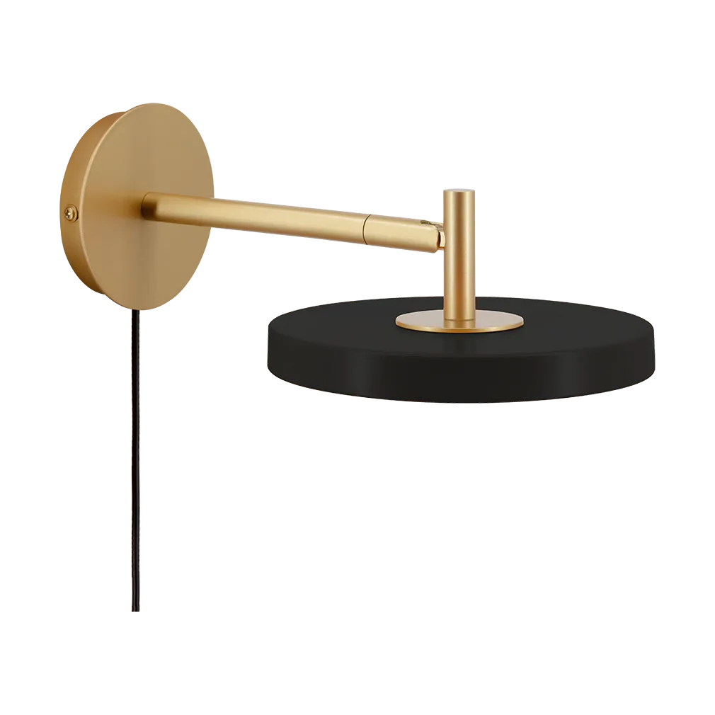 Lampada da parete Asteria Wall, Short, Black-brass Umage