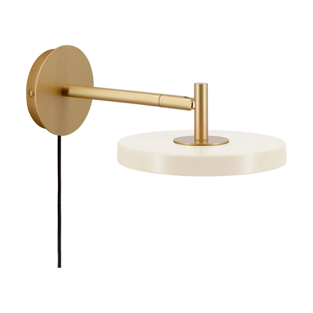 Lampada da parete Asteria Wall, Short, Pearl white-brass Umage