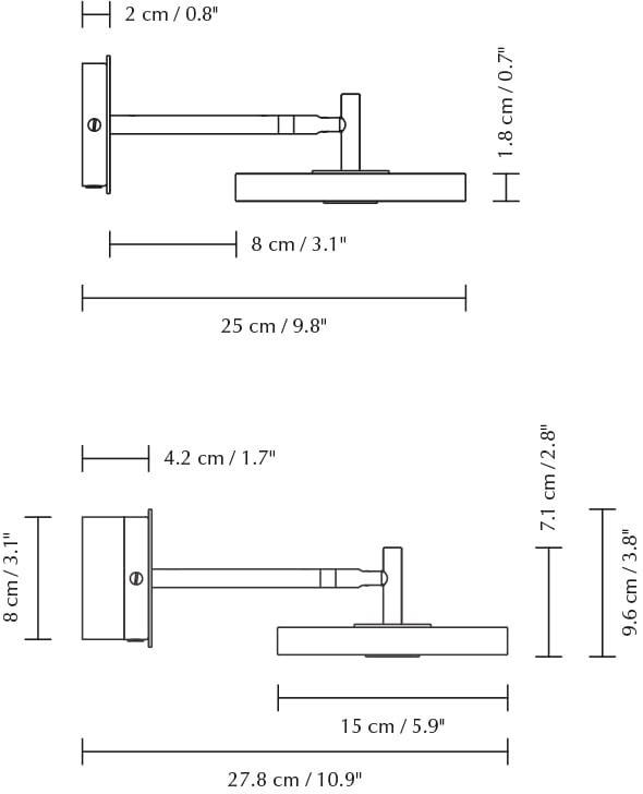Lampada da parete corta Asteria Wall  , Nero Umage