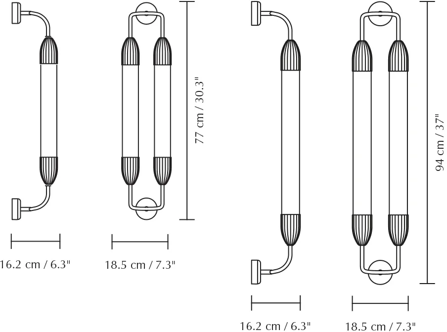 Lampada da parete corta Lemon Squeeze Wall  , Acciaio doppio lucido Umage