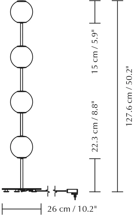 Lampada da pavimento Audrey Floor, Ottone placcato Umage