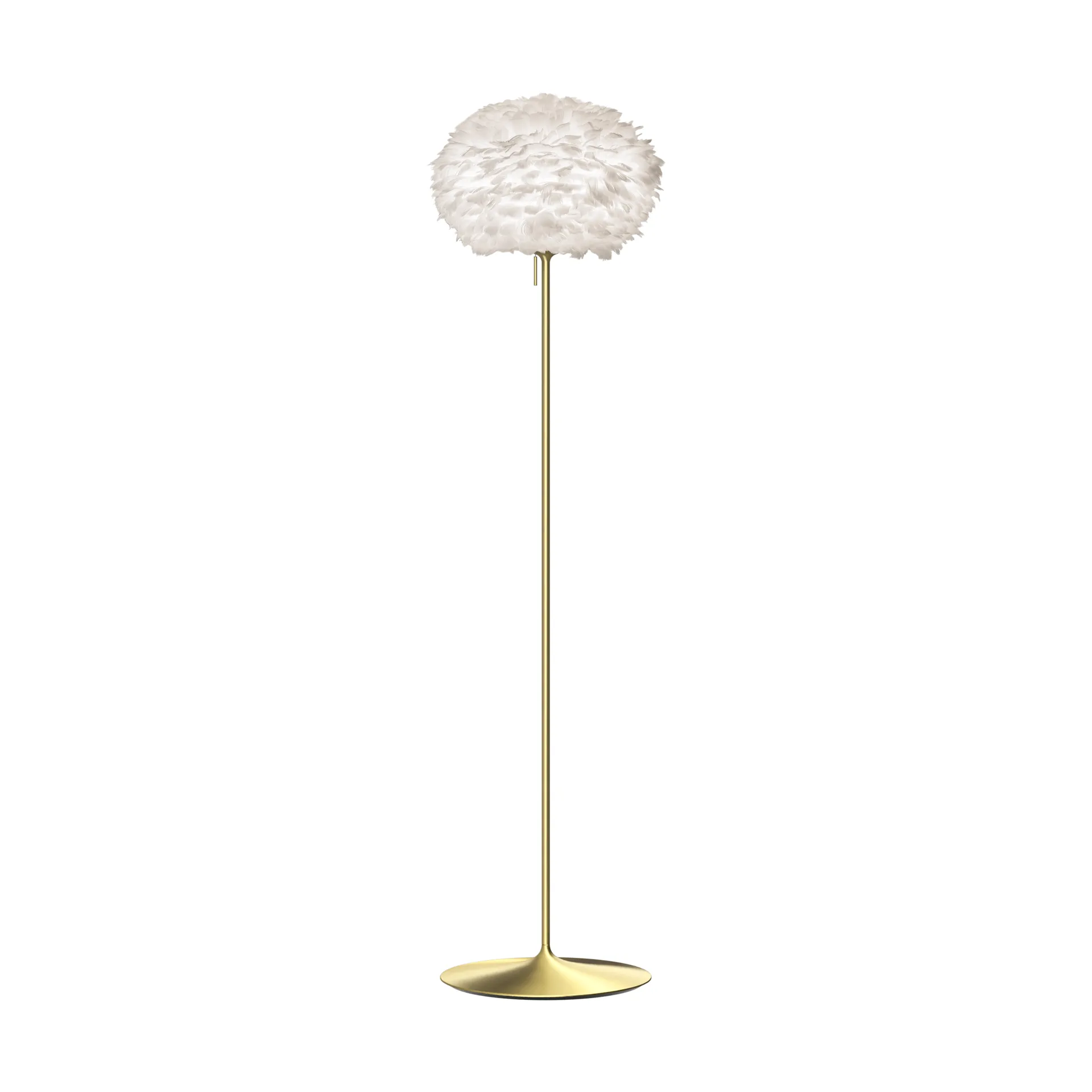 Lampada da pavimento Eos medium, Bianco-Ottone spazzolato Umage