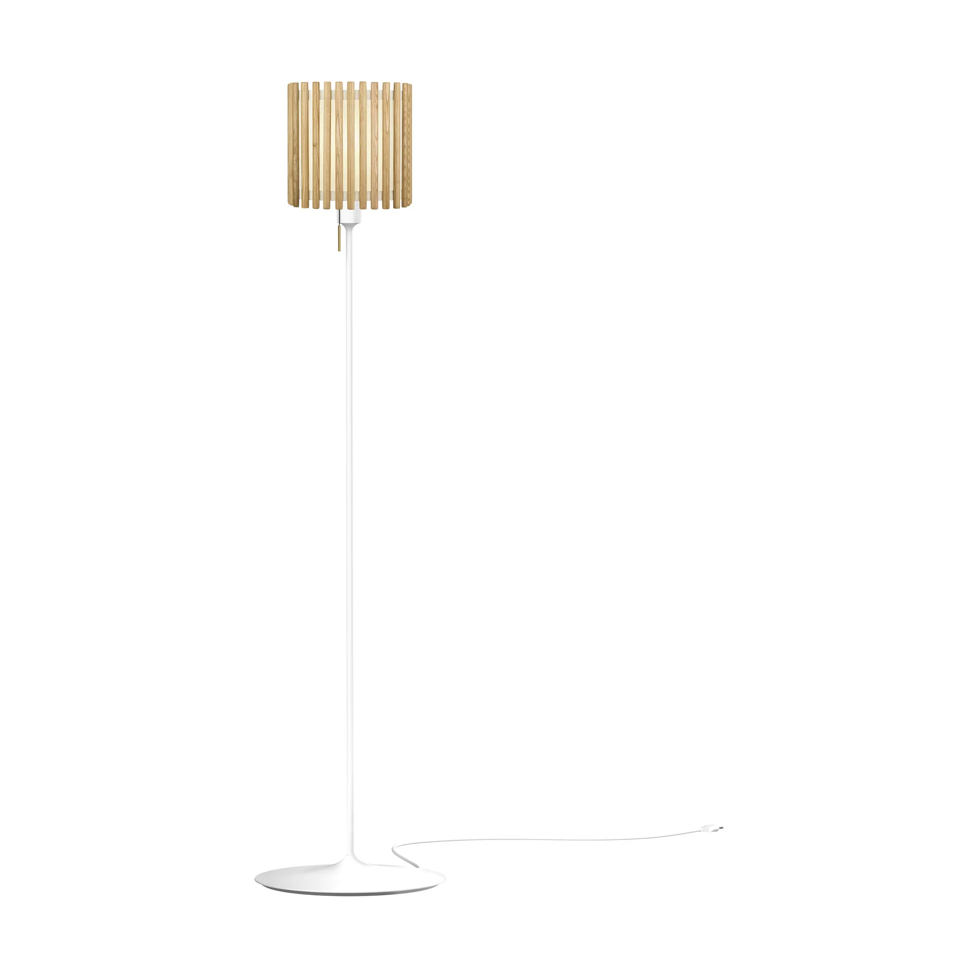 Lampada da pavimento Komorebi medium, Rovere quadrato-Bianco Umage