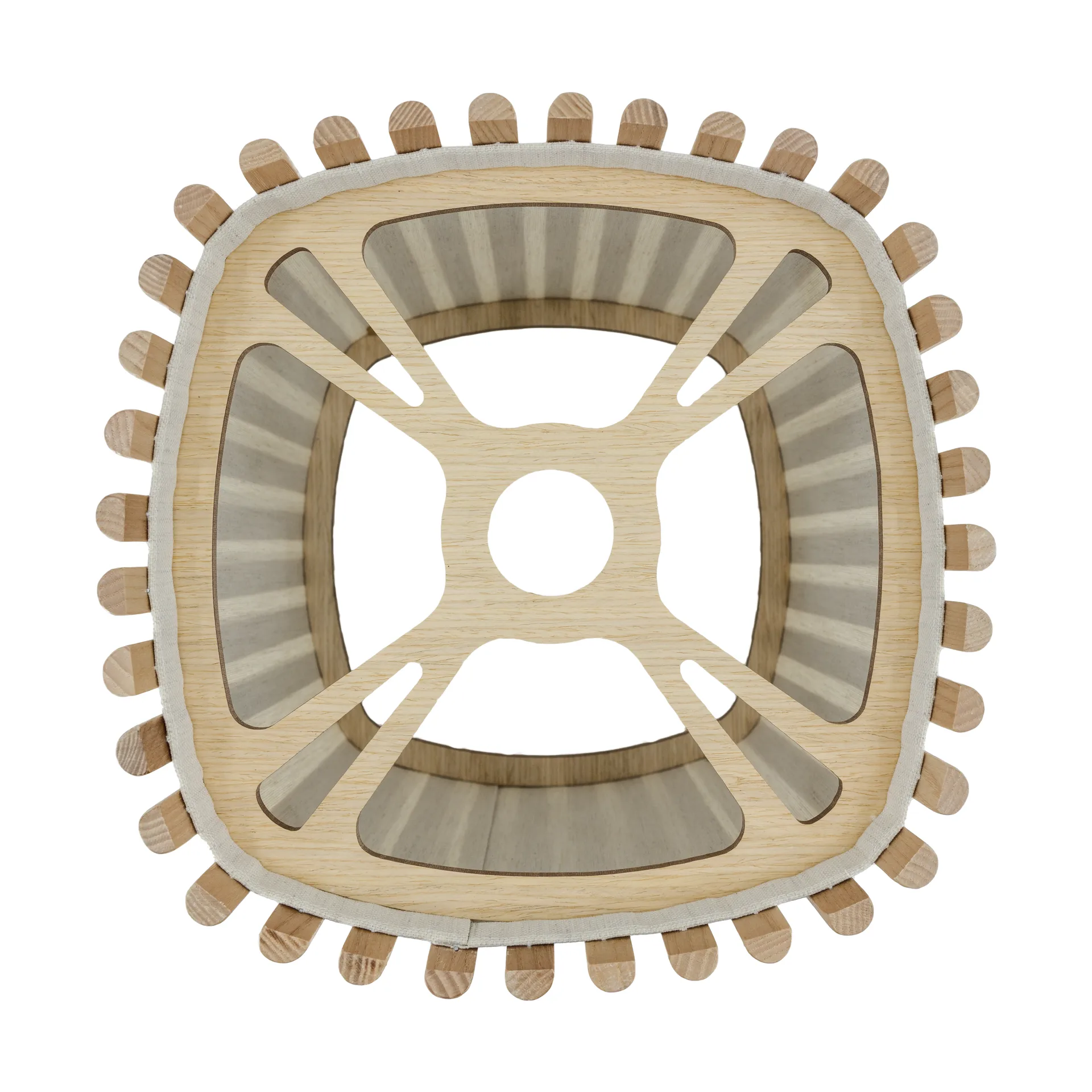 Lampada da pavimento Komorebi medium, Rovere quadrato-Bianco Umage