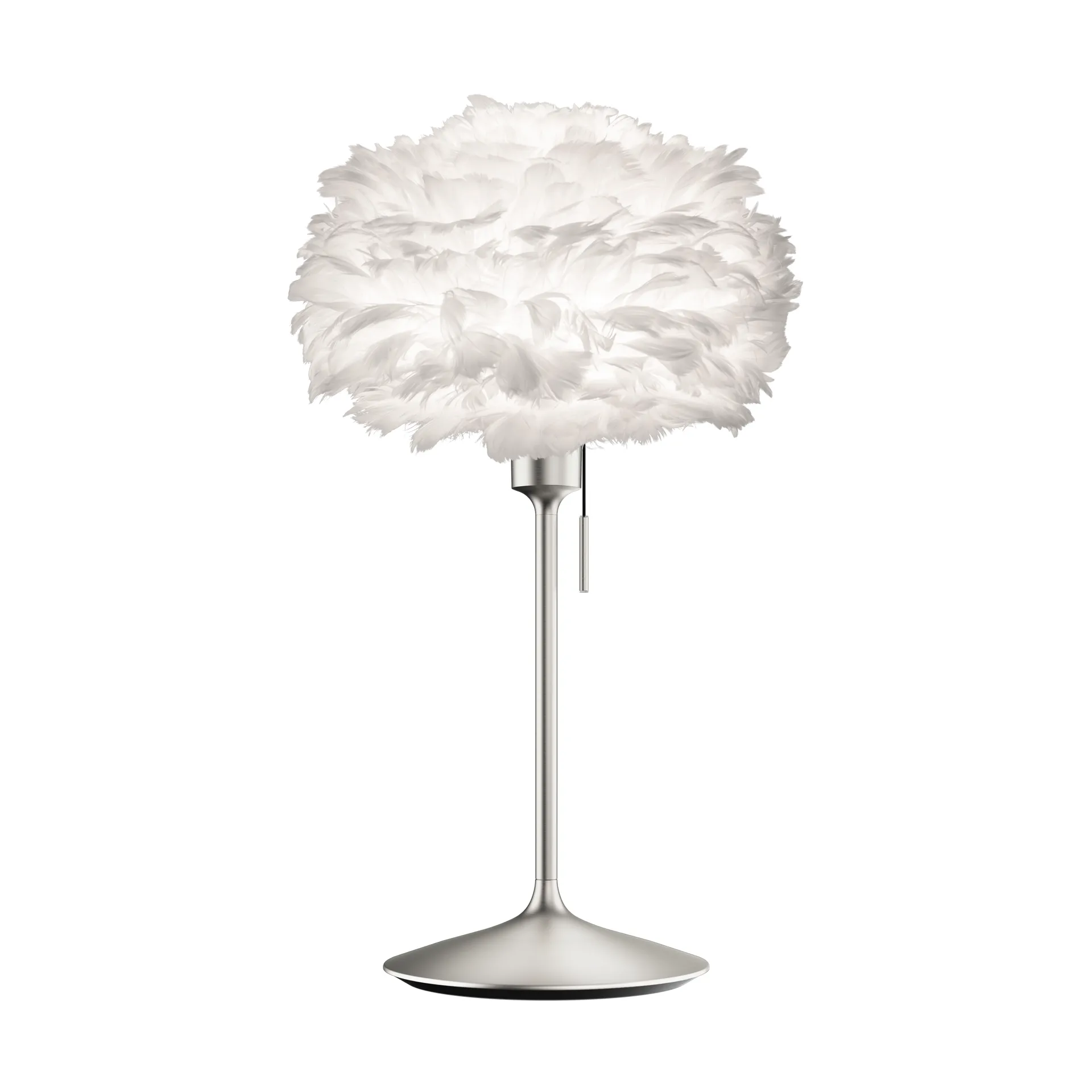 Lampada da tavolo Eos mini, Bianco-Acciaio spazzolato Umage