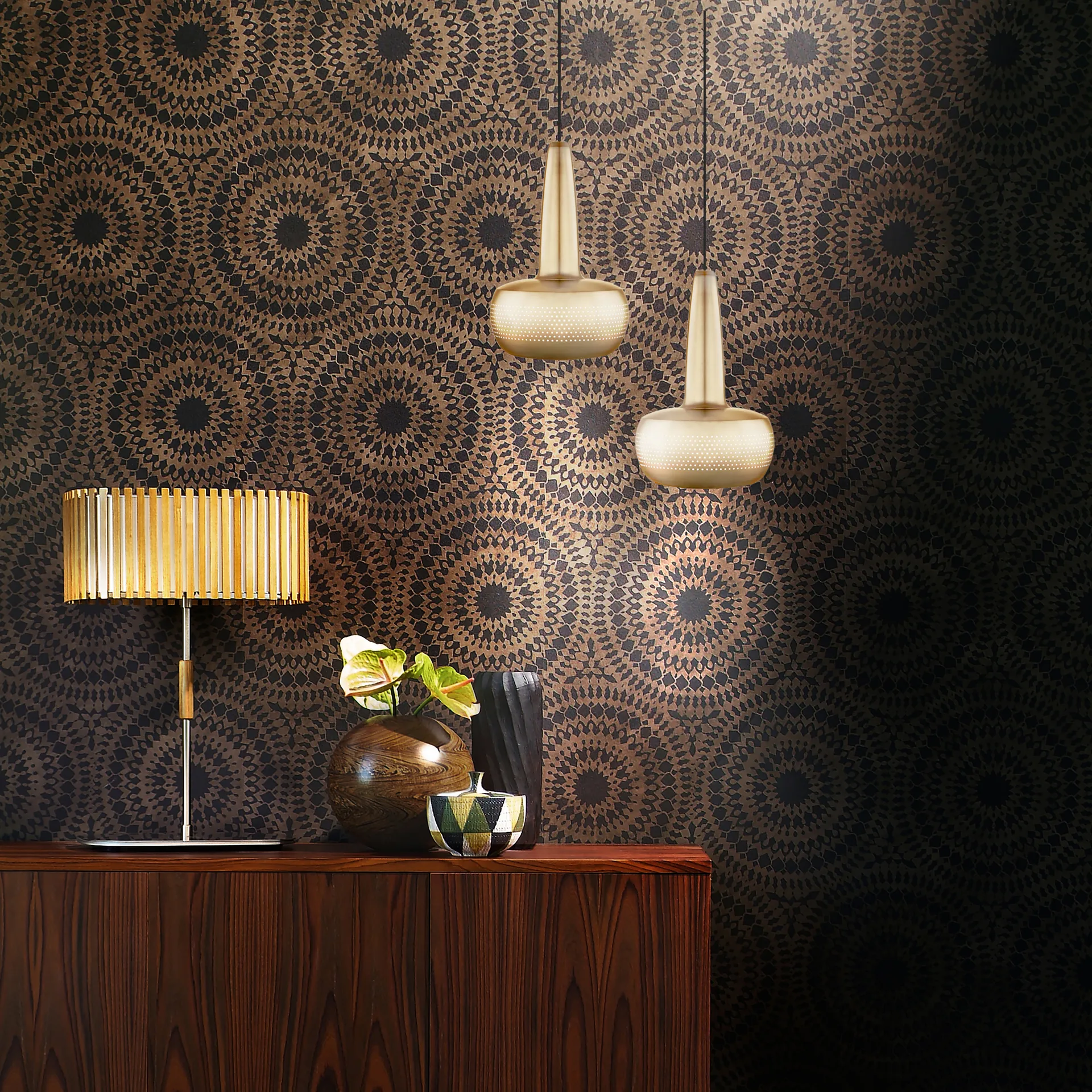 Plafoniera Clava Ø 21,5 cm, ottone spazzolato Umage